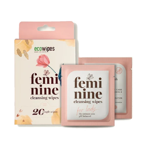 3 Gói Khăn ướt vệ sinh Phụ nữ Feminine Cleansing Wipes Hộp 20 Gói mini EcoWipes