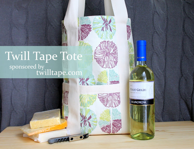 The Twill Tape Tote tutorial. Just perfect for Mom's Night Out (wink, wink).