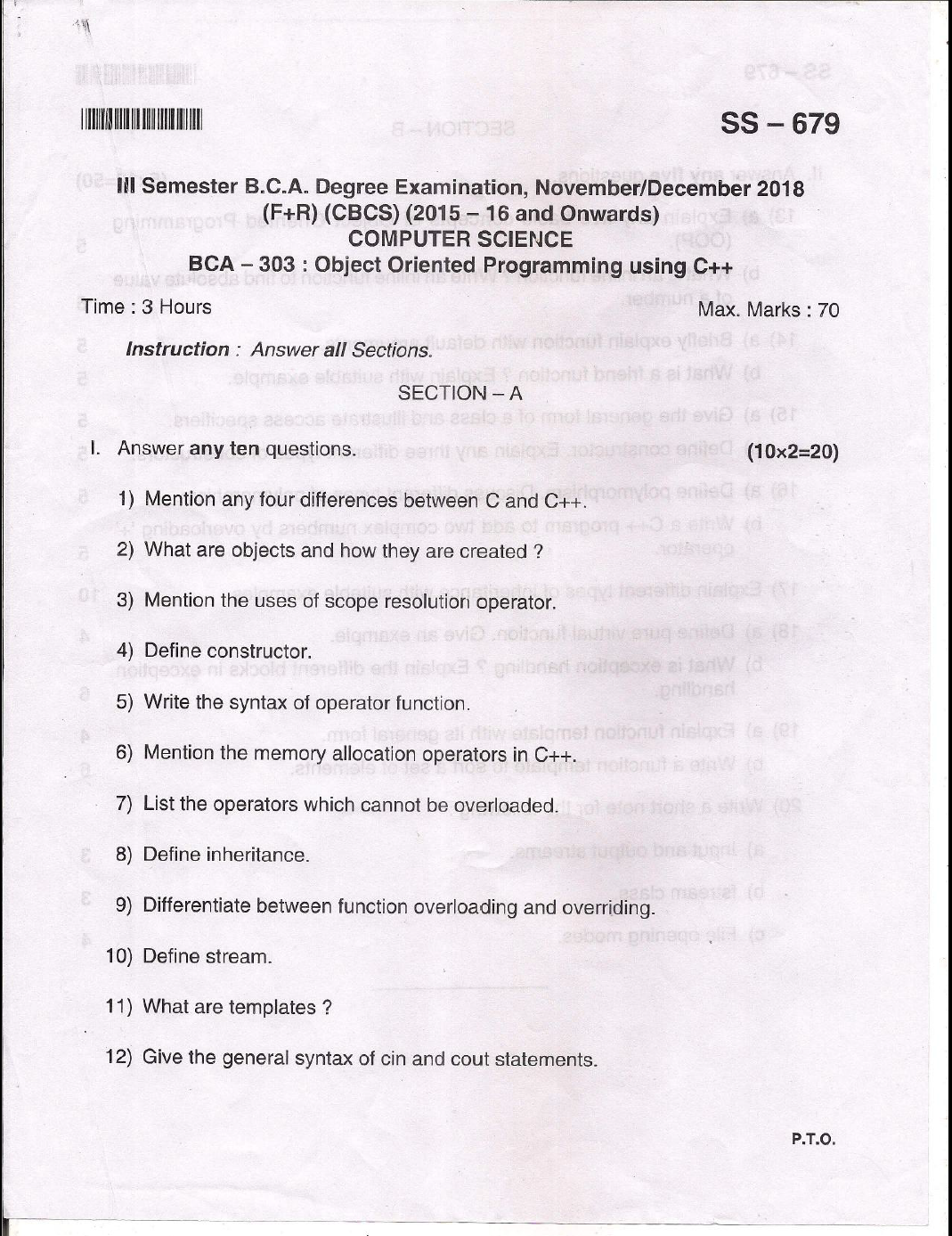 Bangalore University B C A Computer Science Bca 303 Object Bangalore University B C A Computer Science Bca 303 Object