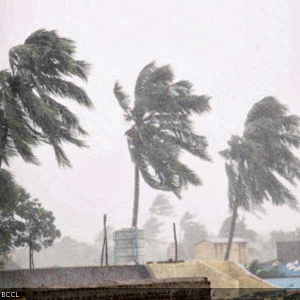 Cyclonic Winds strike on the Gopalpur coast at Chhatrapur as Cyclone Phailin advances towards Odisha on Saturday. 