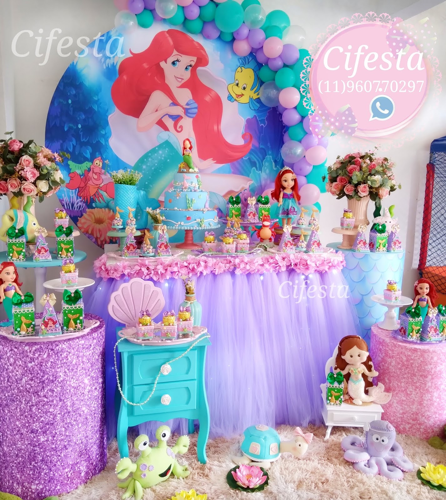 Bolo da Princesa Ariel para - Olho Doce - Bolos Artisticos