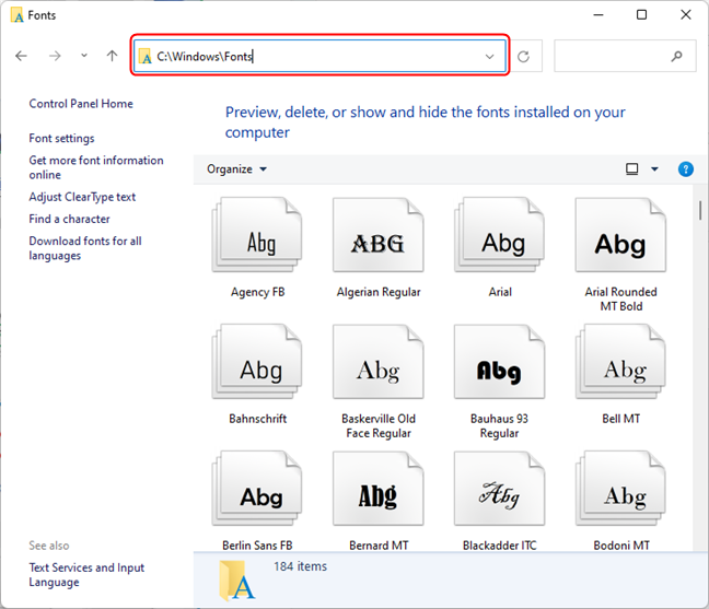 De locatie van de lettertypemap in Windows 10 en Windows 11 (alle gebruikers)