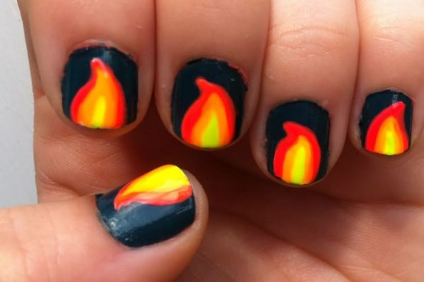 1. "Easy Fire Nail Art Tutorial for Beginners" - wide 4