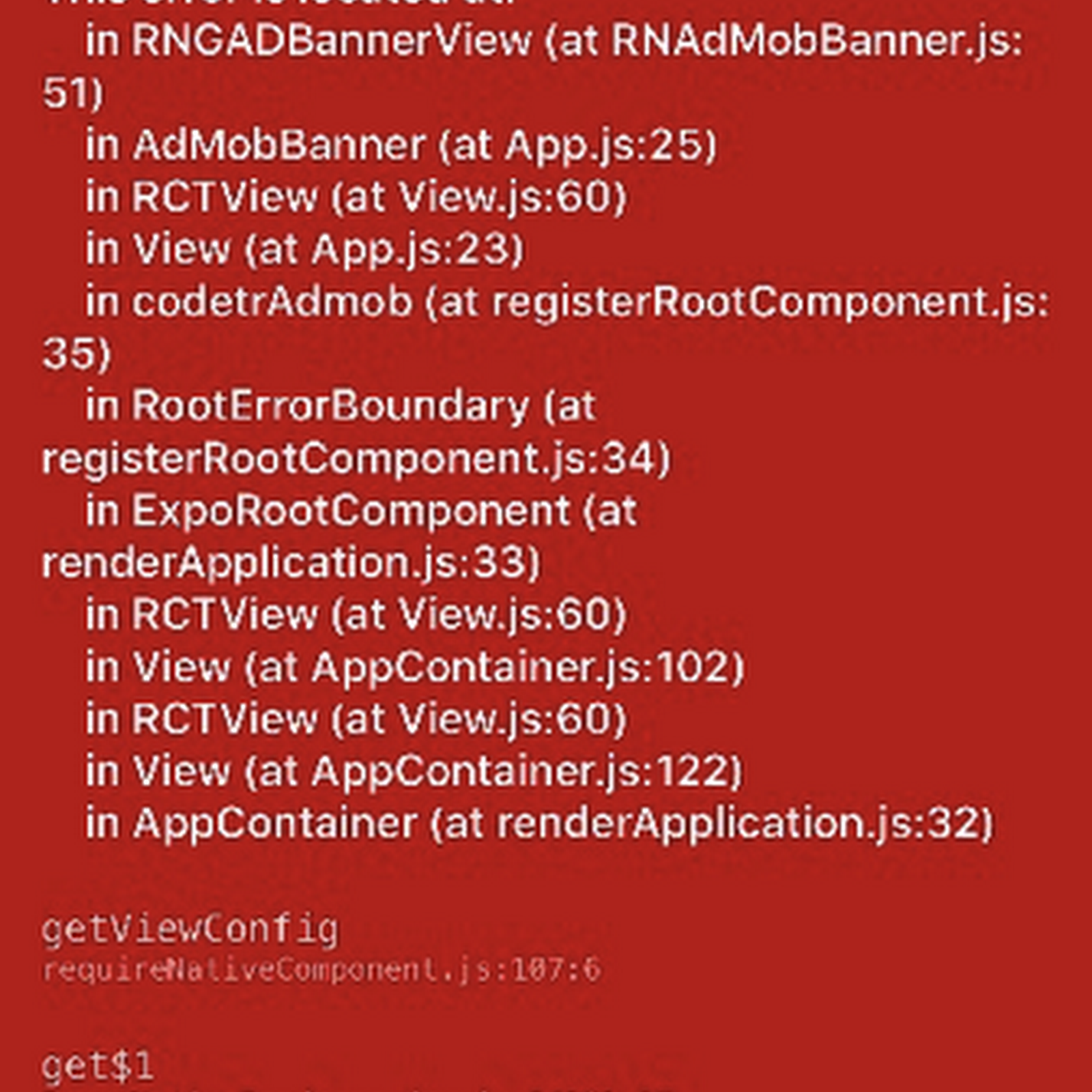 React Native Admob plugin error