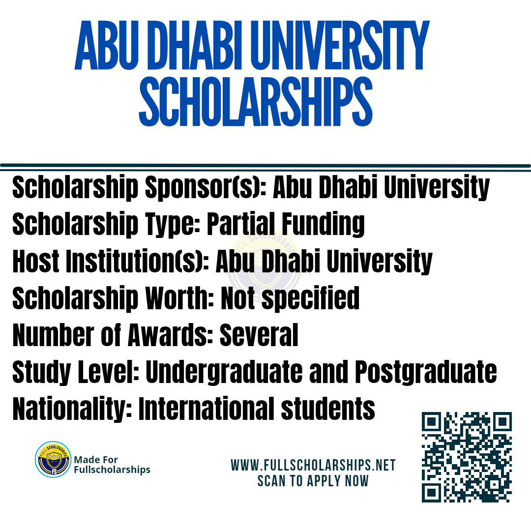 Abu Dhabi University Scholarships 2023-2024 for international students - Applications now open Apply Today