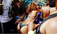 RIHANNA CHESTY PEEKS ON VACATION IN THE CARIBBEAN