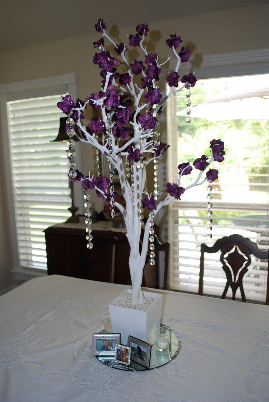 Crystal tree centerpieces for