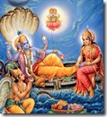 [Lord Vishnu being worshiped]