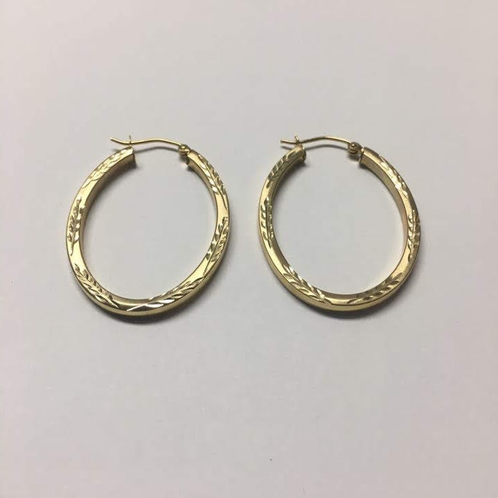 10 Kt. Gold Oval Hoops