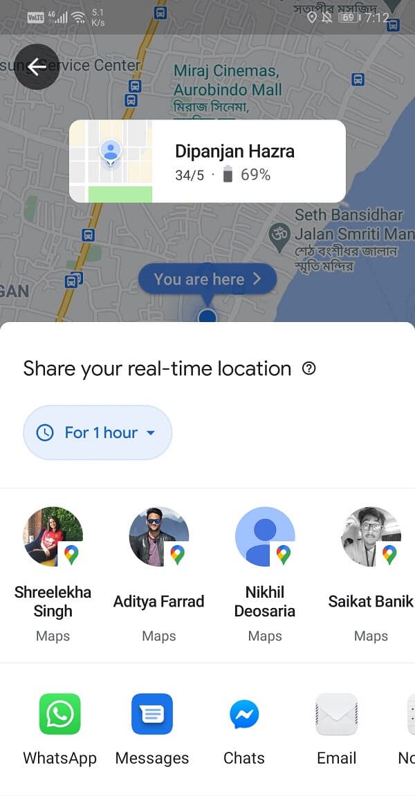 แบ่งปันโดยใช้ Google Maps เป็นตำแหน่งสด |  วิธีแชร์ตำแหน่งของคุณกับเพื่อน ๆ บน Android