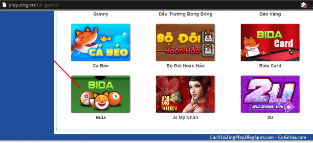 hướng dẫn tải game bida zing play