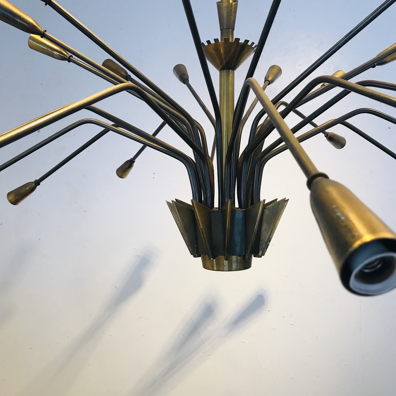 Brass Mid-Century Modern 25 Light Chandelier