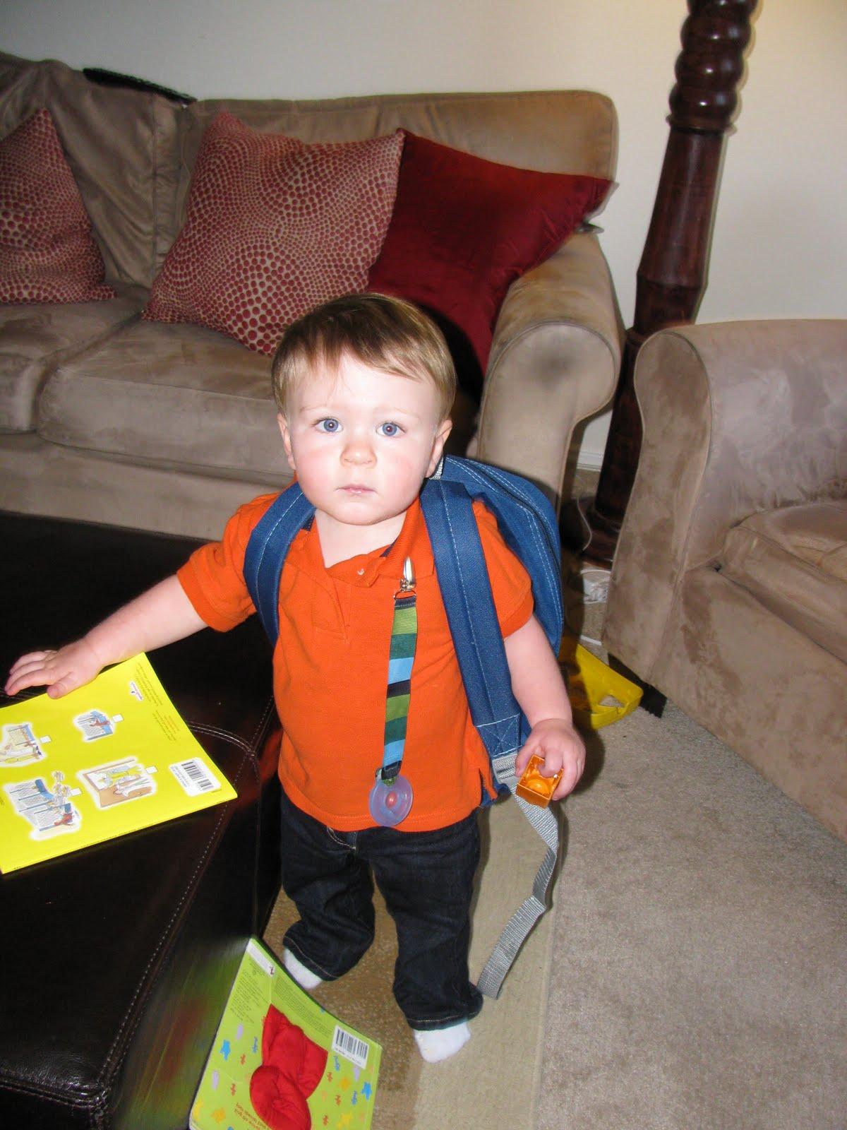 camo backpack and a black