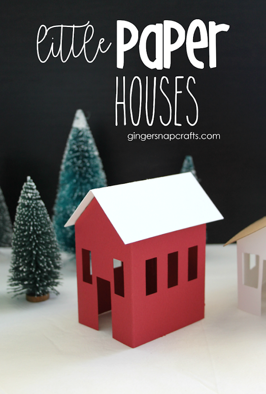 Little Paper Houses at GingerSnapCrafts.com #paper #papercrafts #cricut #cricutmade