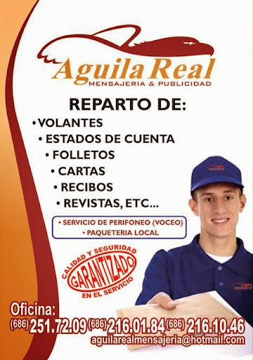 AGUILA REAL, Mensajería & Publicidad, Calle Planta Punta Prieta 1344, 27 de Septiembre, 21170 Mexicali, B.C., México, Servicio de mensajería | BC