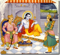 [Arjuna and Duryodhana meeting Krishna]