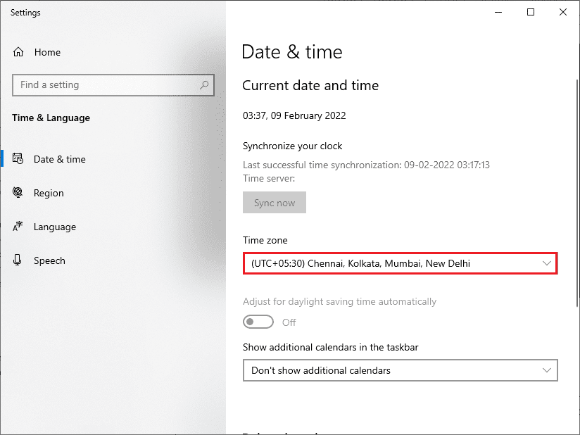 Ventana de fecha y hora.  Cómo reparar el error de actualización de Windows 0x80070057