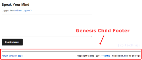 tips edit genesis footer