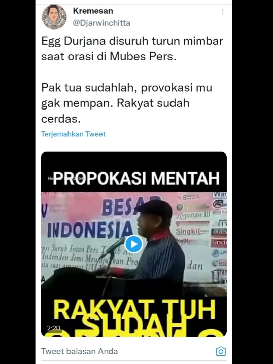 Detik-Detik Eggi Sudjana Diusir Usai Sebut Presiden Pikun: Rakyat Sudah Cerdas!