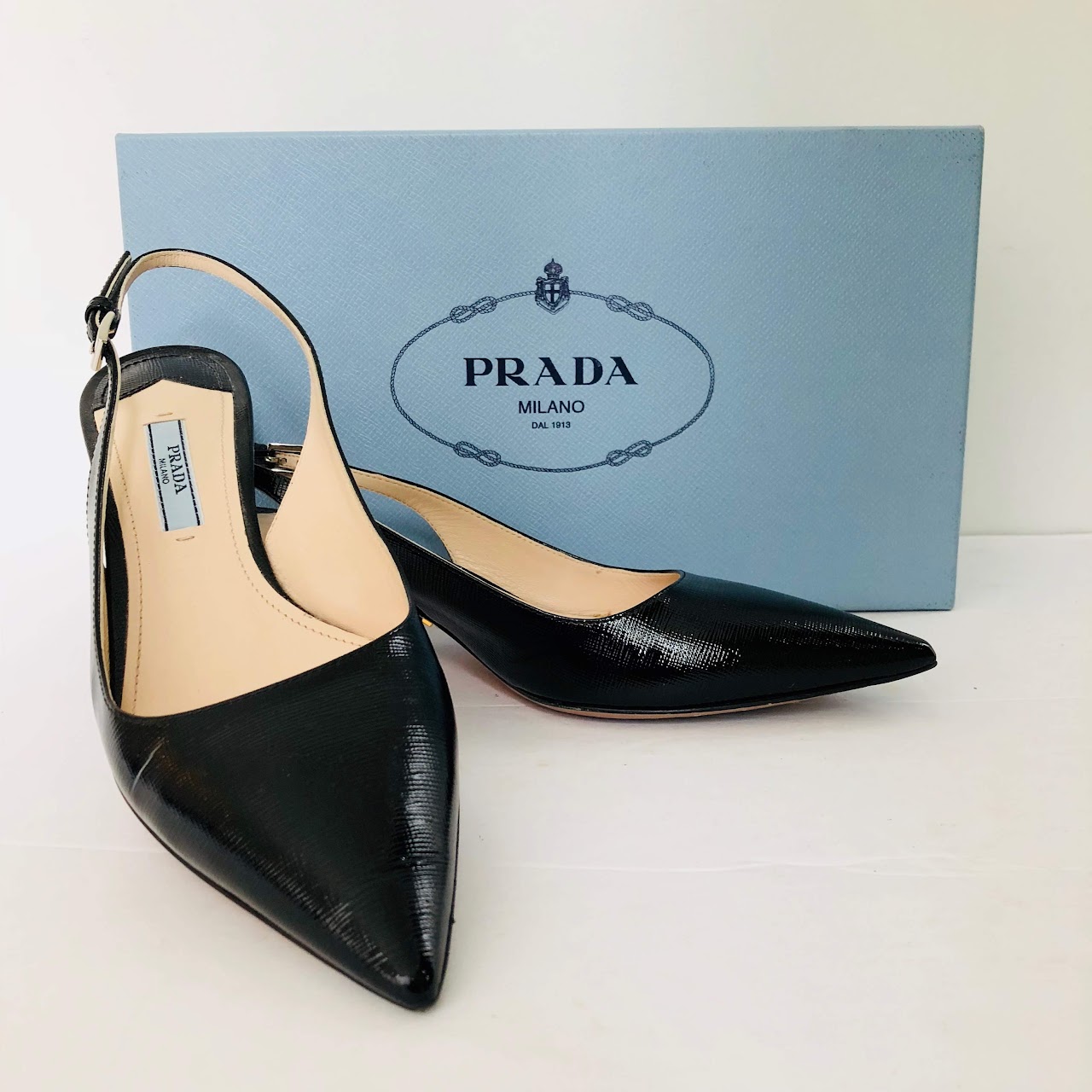 Prada Slingback Kitten Heels