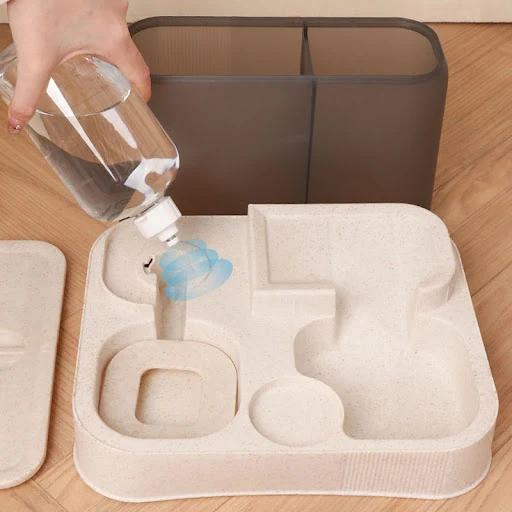 Cat automatic feeder Water dispenser large capacity cat bowl integrated flowing water non wet mouth dog drinking pet sup