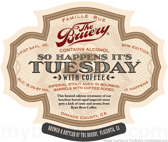 The Bruery - So Happens It’s Tuesday With Coffee Coming To Cans