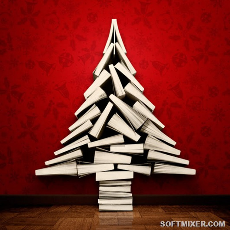 Стильные новогодние елки для книголюбов