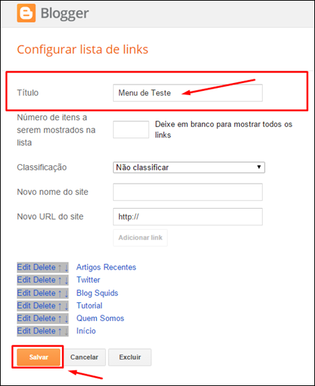 Como criar um menu no Blogger utilizando apenas uma lista de links - Visual Dicas