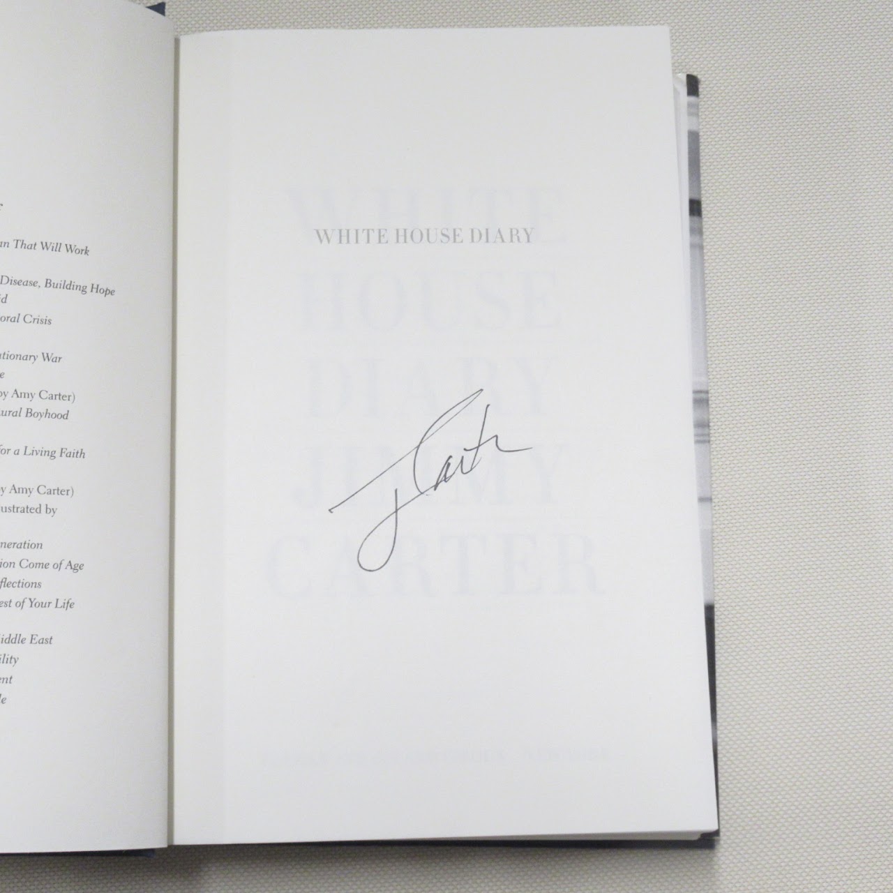 Jimmy Carter Signed 'White House Diary' Book