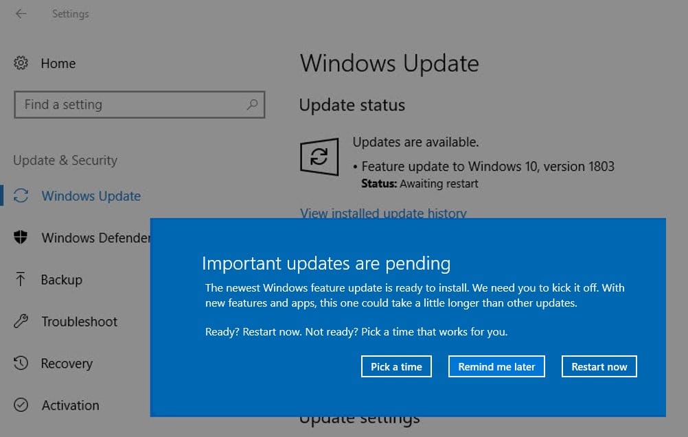 Arreglar la actualización de Windows 10 pendiente de instalación_1