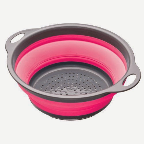  Kitchen Craft Colourworks Collapsible Colander, Pink, 24cm