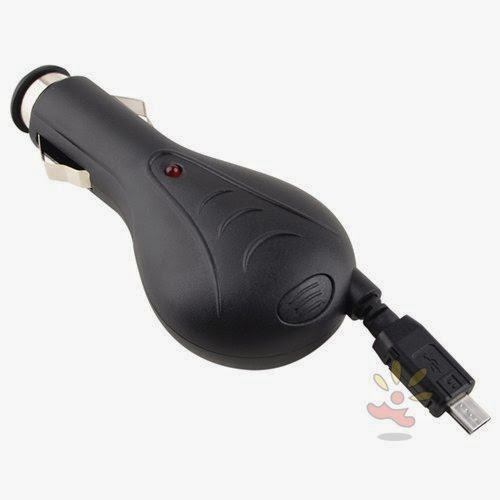  Everydaysource Compatible With Samsung© Galaxy S III / S3 - USB (Micro 5-pin) Retractable Car Charger , Black