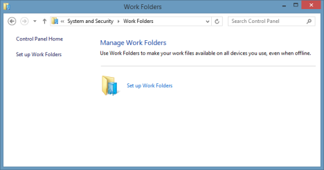 Windows 8.1、Work Folders、セットアップ