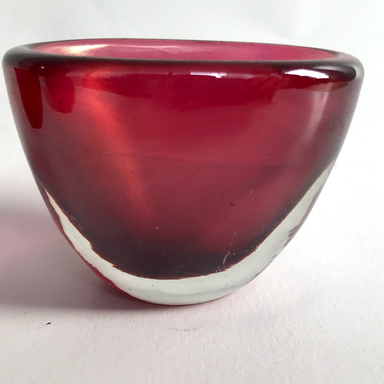 Carlo Scarpa for Venini Murano Glass Bowls- Red/Gold