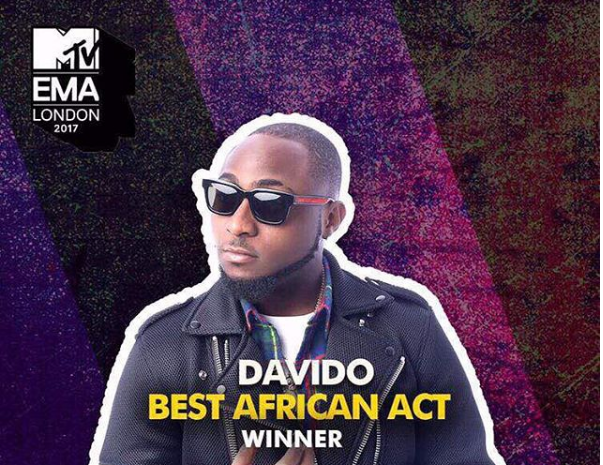 VIDEO: Emotional instant For Davido As He Bags EMA African Act Of The Year

