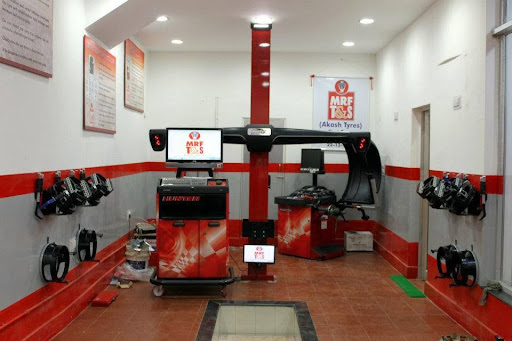 Akash Tyres - MRF T&S Showroom, Opp. Vivekanand Ashram,, G.E. Road,, Raipur, Chhattisgarh 492001, India, Wheel_Alignment_Service, state CT