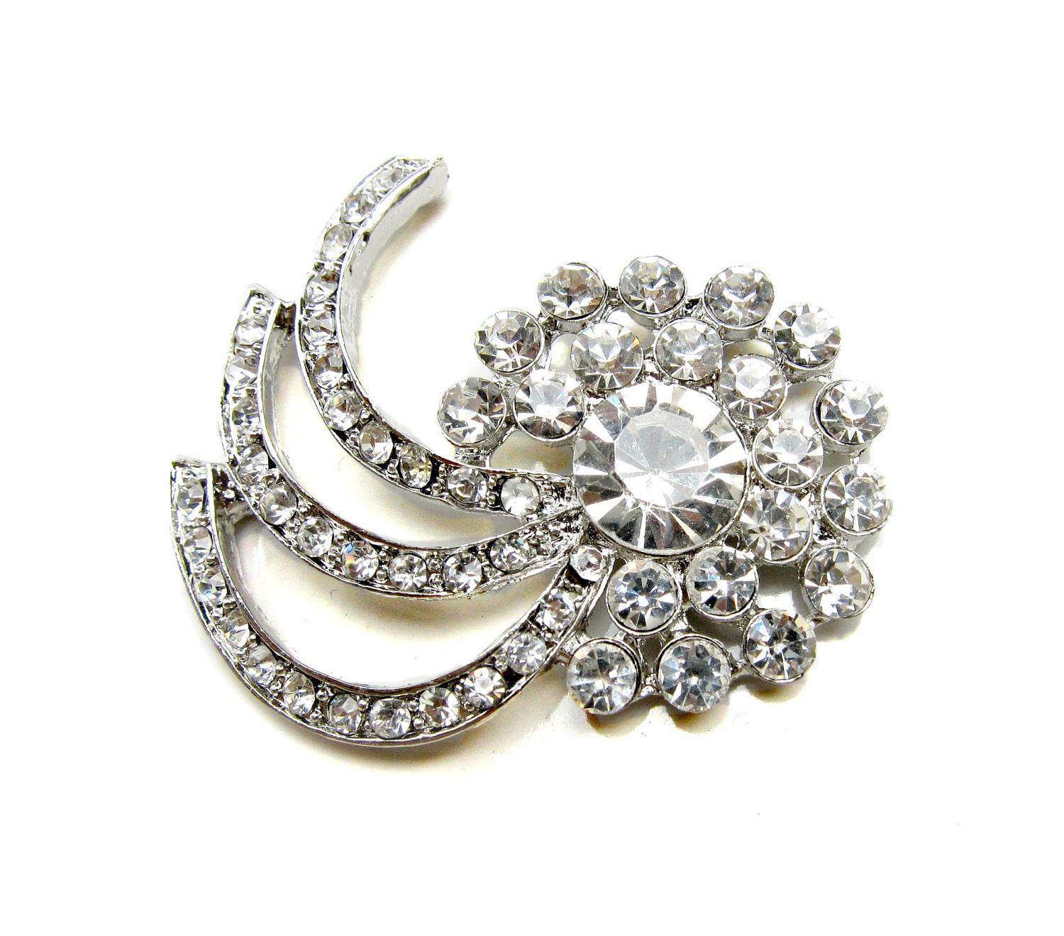 Rhinestone Flatback Brooch