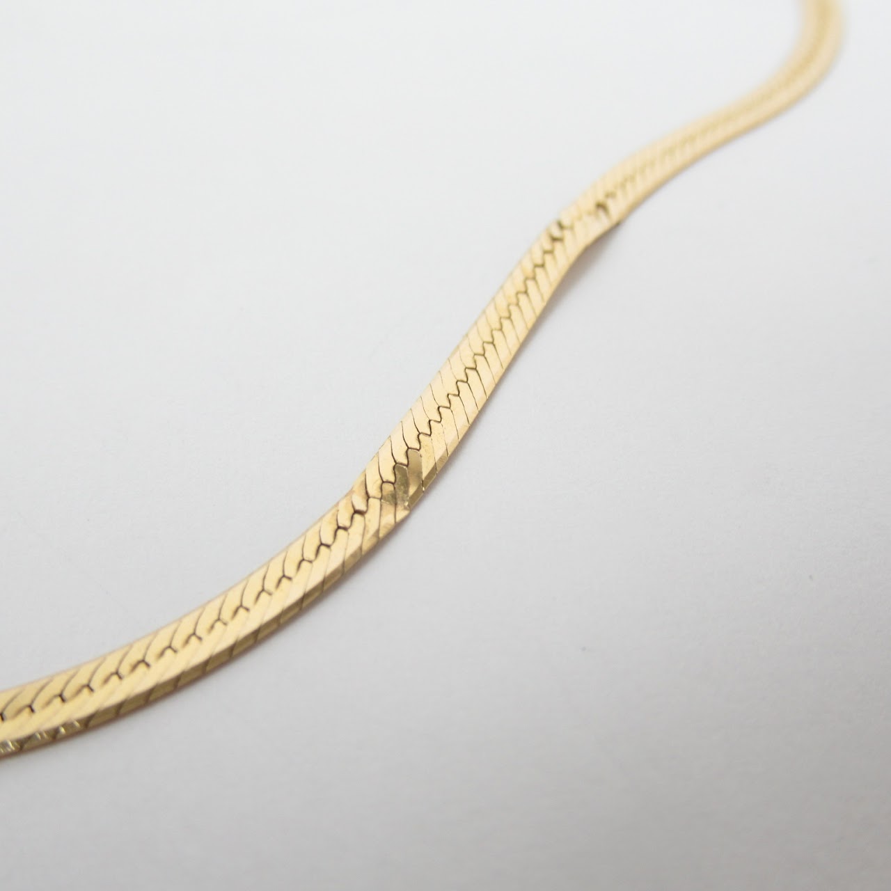 14K Gold Flat Chain Necklace