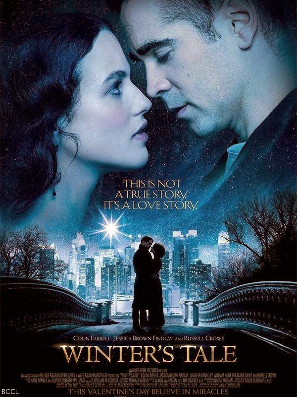 A poster of Hollywood film Winter's Tale starring Colin Farrell and Jessica Brown Findlay. 