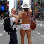 naked cowboy in New York City, United States 