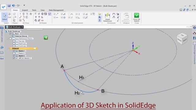 Application of 3D Sketch tool in Solid Edge
