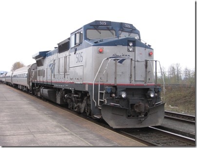 IMG_4552 Amtrak B32-8WH #505 in Kelso, Washington on November 27, 2008