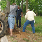 Click to Expand Owen tries to break up the concrete as Josh pushes the post.