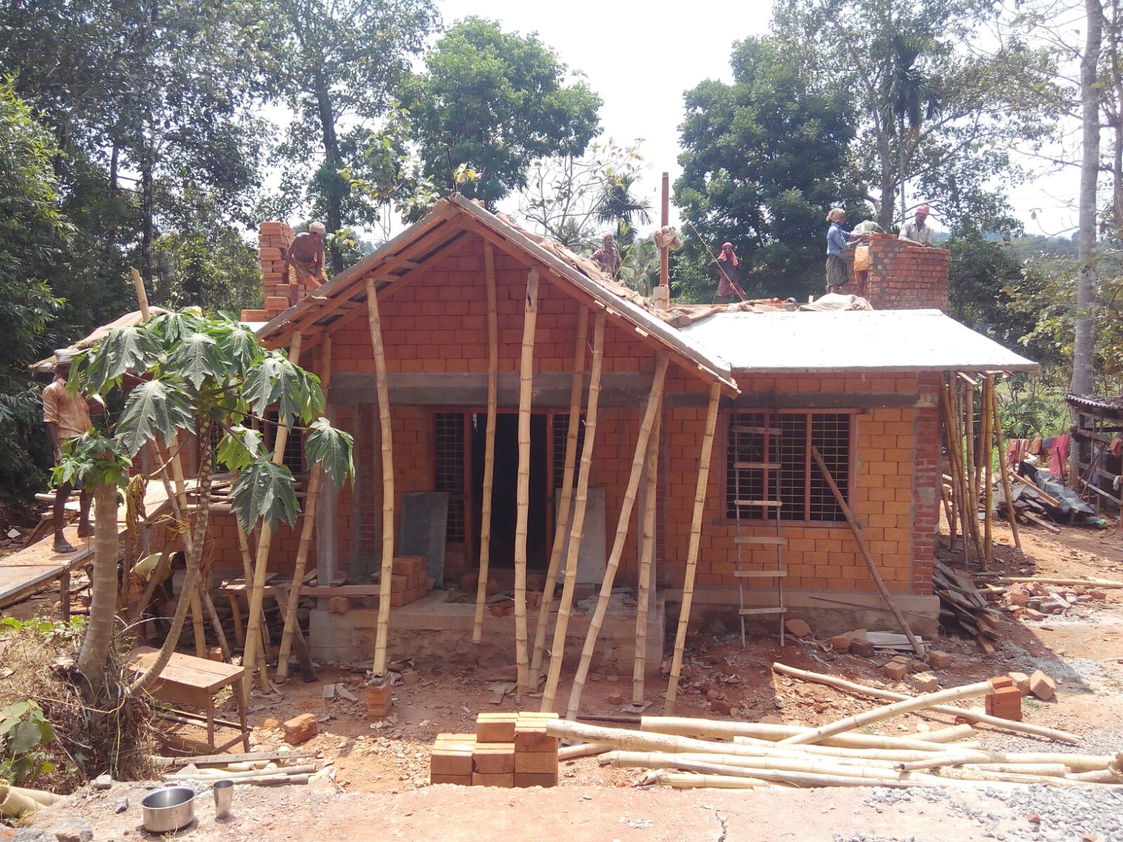 Low Cost House Work On Progress At Pathanamthitta BUILDING DESIGNERS