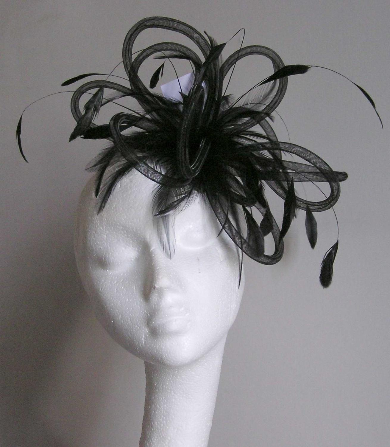 Black Wedding Fascinator hat