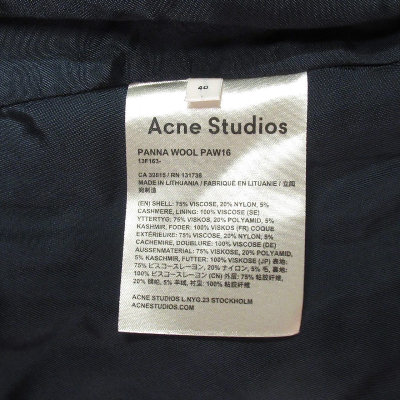 Acne Studios NEW Navy Blue Panna Skirt