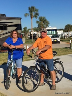 Tom and I rode bikes while they golfed