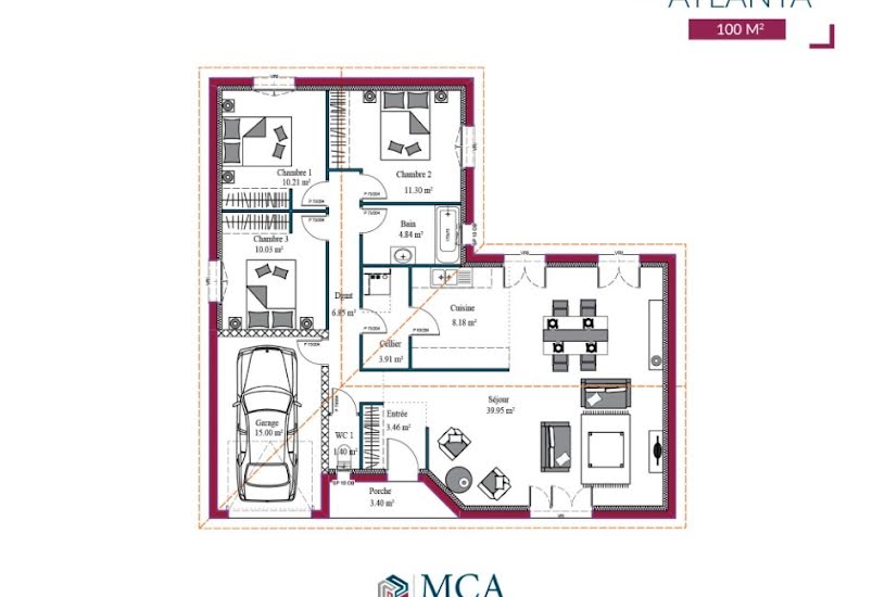  Vente Terrain + Maison - Terrain : 530m² - Maison : 100m² à Martillac (33650) 