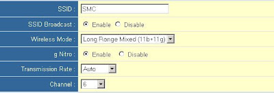 Wireless channel and SSID