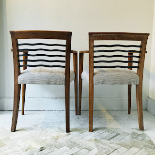 Modern Oak Armchair Pair